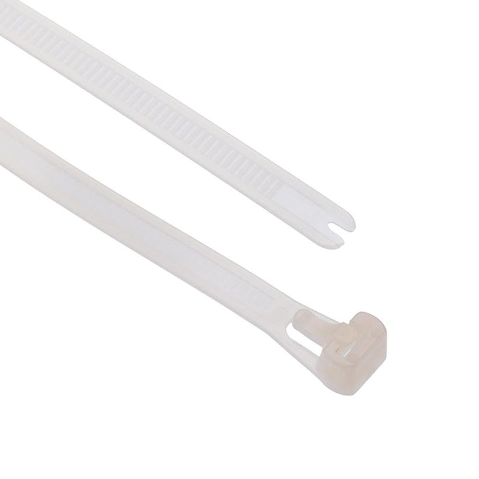 7.6mm Natural Resealable Cable Tie 250mm - Pack of 100