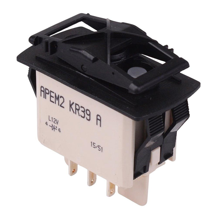 KR39JAXNSH On-Off-On Auto Rocker Switch Blue and White 12V illuminated SPDT