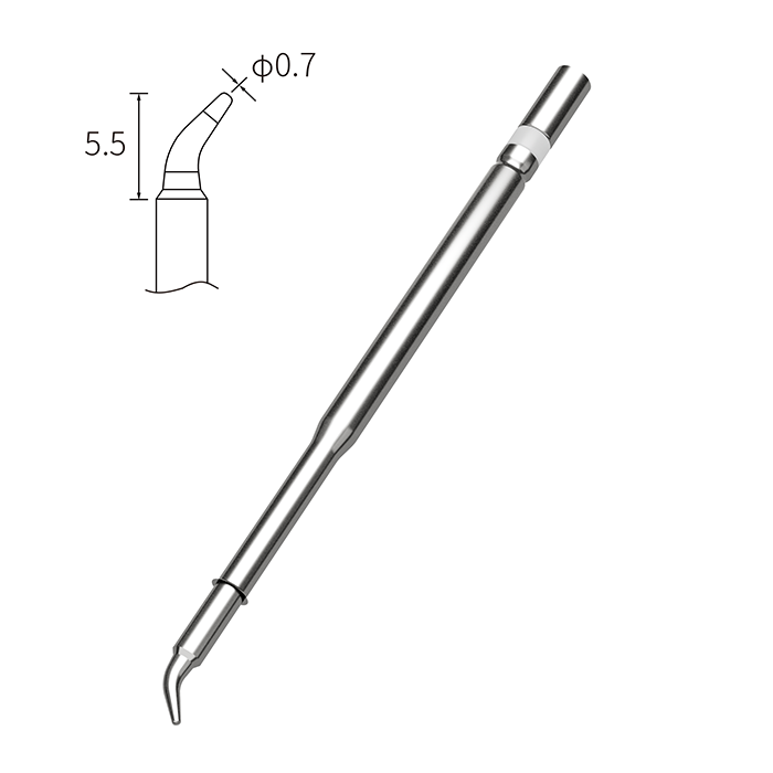 T210-0.7IS 0.7mm Bent Conical Soldering Iron Tip ATTEN