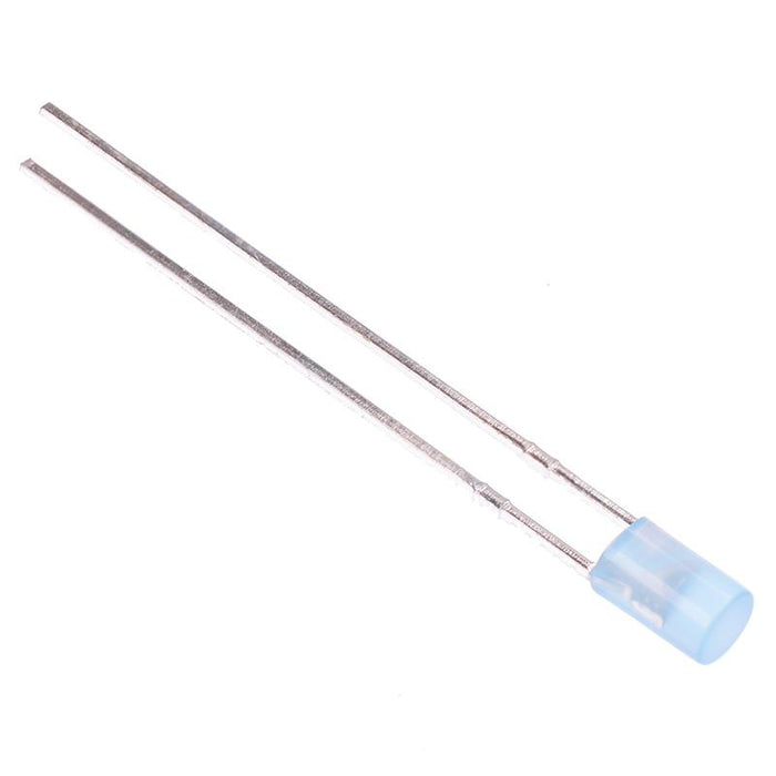 Blue 3mm Diffused Cylindrical Flat Top LED 350mcd