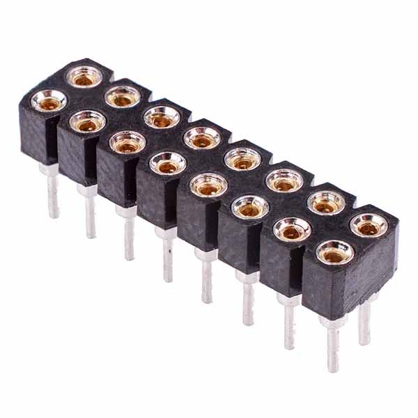 16 Pin Double Row Turned Pin Socket Connector 2.54mm