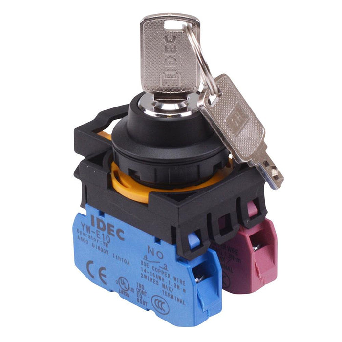 IDEC CW Series 2 Position Maintained Key Switch 1NO-1NC IP65