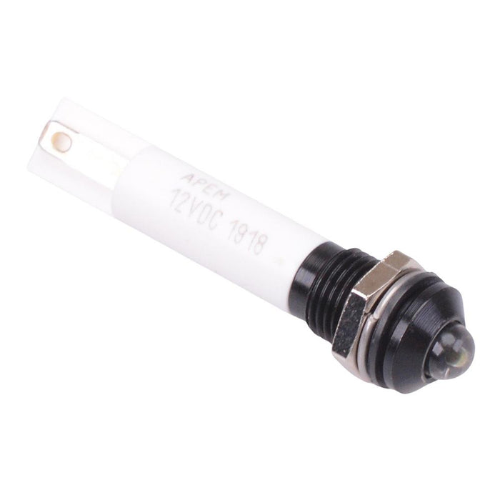 Q8P1BXXSW12E Super Bright White Prominent 8mm 12VDC LED Panel Indicator IP67 APEM