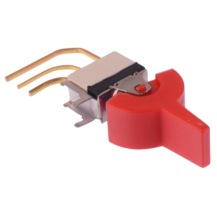 SWW237CD6X653 APEM Red Paddle (On)-Off-(On) Momentary Washable PCB Miniature Toggle Switch SPDT 0.4A 20V