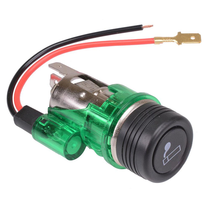 Cigarette Lighter Auxiliary Power Socket Green 12V