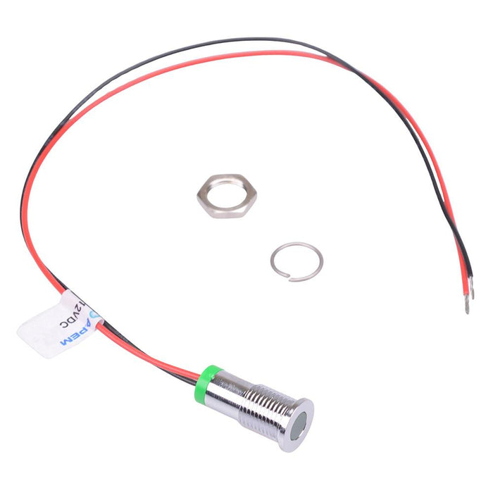 Q8F7CXXG12 Green Flush 8mm 12VDC LED Panel Indicator APEM
