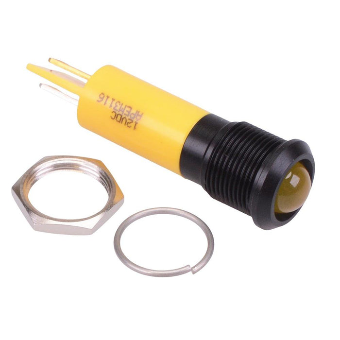 Q12P1BXXY12 Yellow 12mm 12VDC LED Panel Indicator APEM