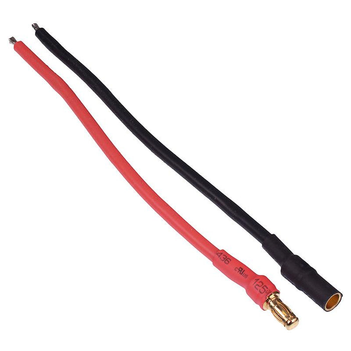 Pair 3.5mm Prewired Gold Banana Connectors 100mm 16AWG