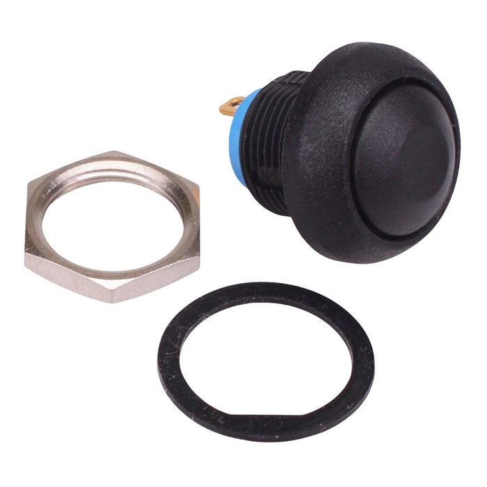 ISR3SAD200 APEM Black Momentary 12mm Push Button Switch SPST IP67