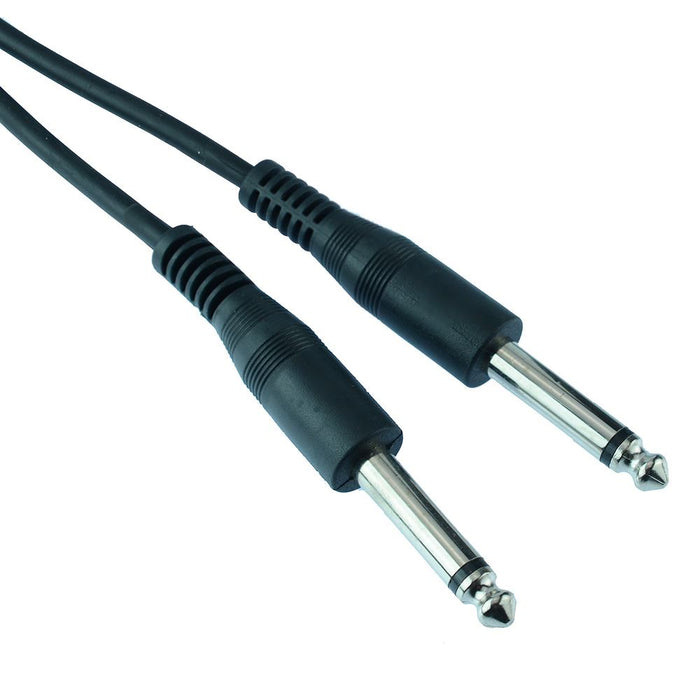 2m 6.35mm Mono Plug to Plug Audio Cable Lead