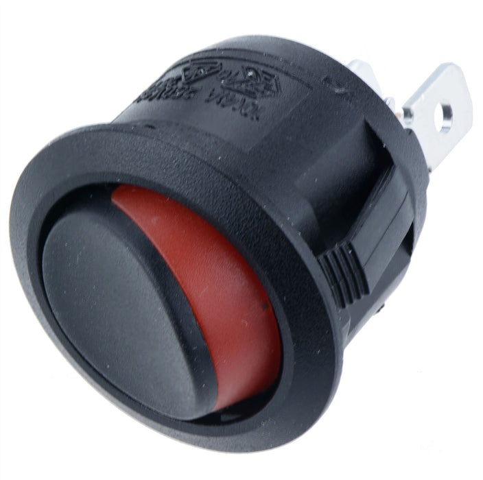 On-Off Circular Red Bi-Colour Rocker Switch SPST 10A R13-112A2