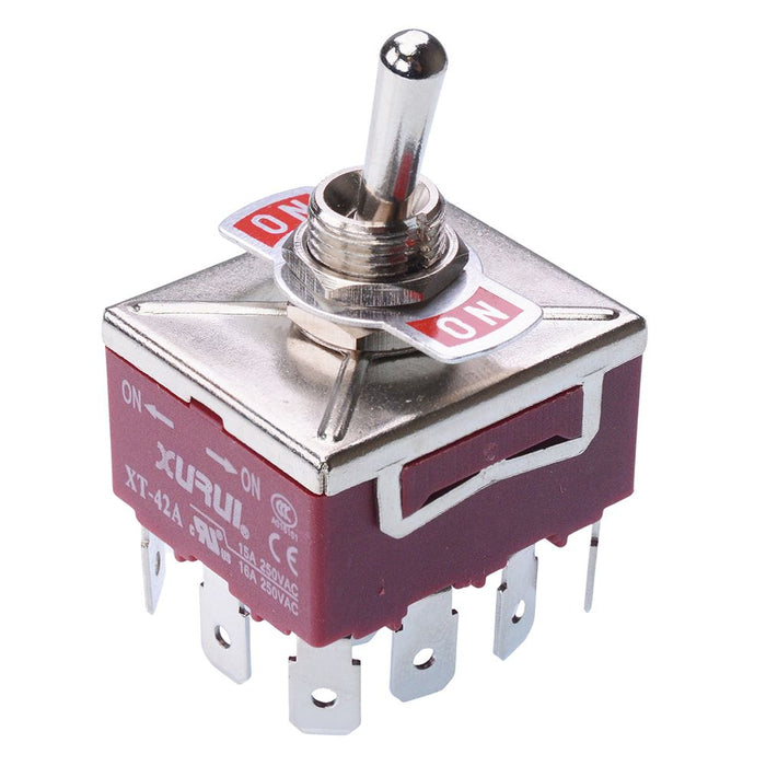 On-On Toggle Switch 250V 15A 4PDT