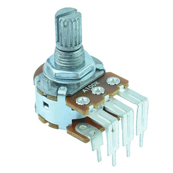 100K Linear Stereo Right Angle PCB 16mm Potentiometer