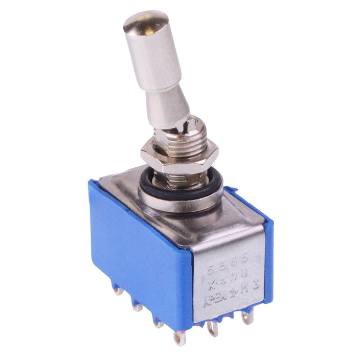 5666A2VX408 APEM On-On Locking 6.35mm Miniature Toggle Switch 4PDT 4A 30VDC