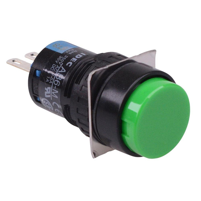 AB6M-M1G Green 16mm Momentary Round Push Button Switch SPDT