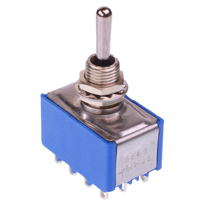 5668A APEM On-Off-(On) Momentary 6.35mm Miniature Toggle Switch 4PDT 4A 30VDC