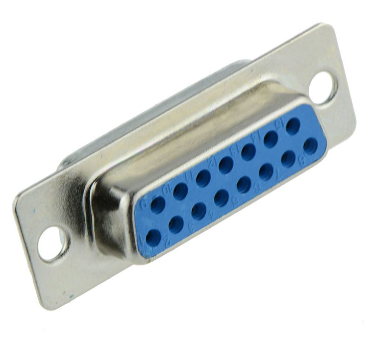 15-Way D Connector Socket Solder Lug