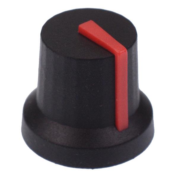 Red Soft Touch 6mm Splined Knob K87MBR