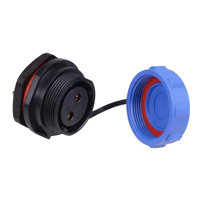 2 Pin Waterproof W21 Female Socket Panel Mount Connector IP68