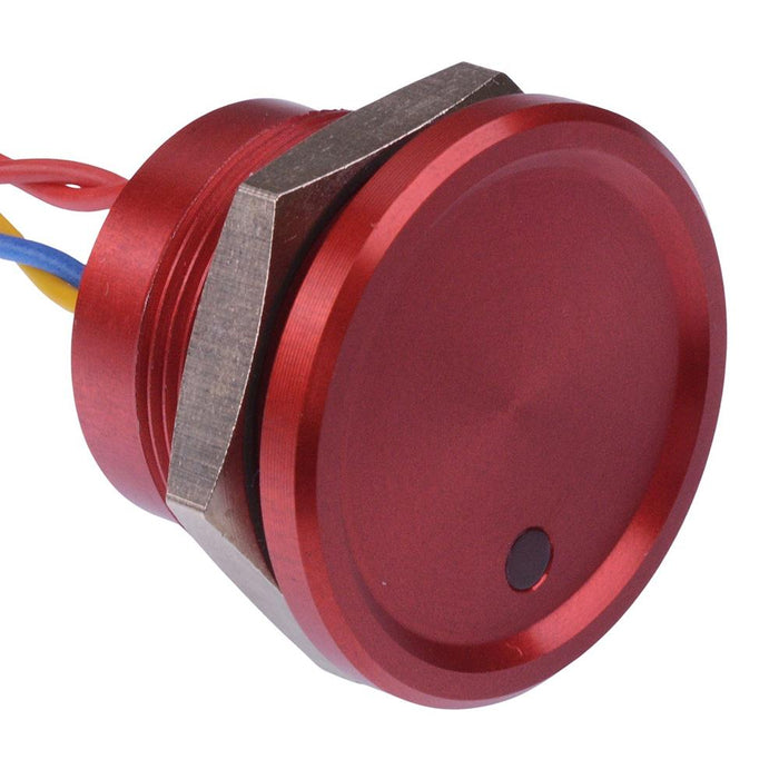PBAR6AF6000J0S APEM Red illuminated 24VDC Momentary NO 22mm Piezo Switch Prewired IP68