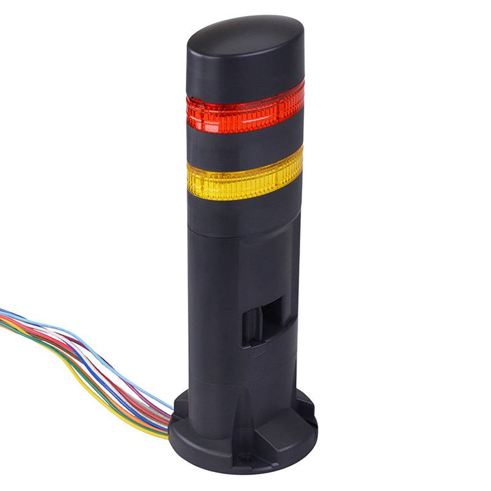 IDEC LD6A-2DZQB-RY Red/Yellow Stack Light LED Tower with Sounder & Flasher Direct Mount 24VAC/DC