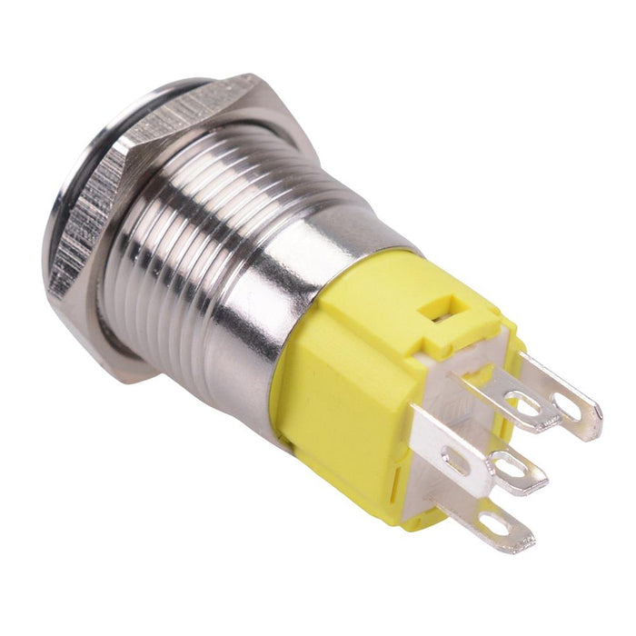 Green LED On-(On) Momentary 16mm Vandal Resistant Push Button Switch SPDT