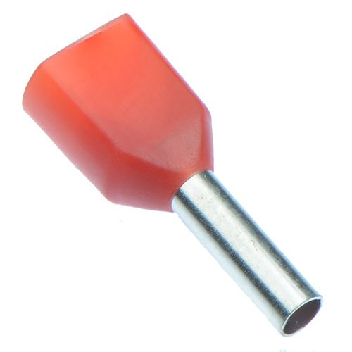 Red 1mm Twin Cord End Ferrule - Pack of 100