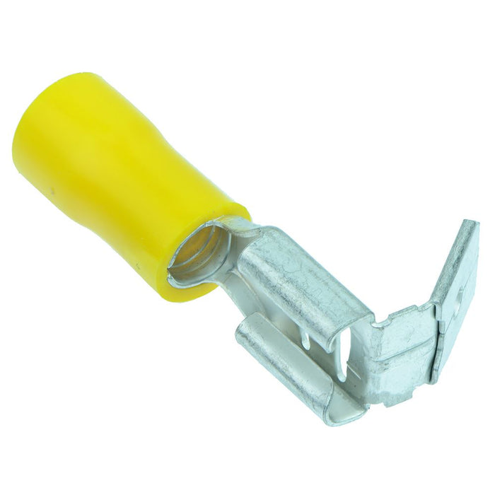 Yellow 6.3mm Piggyback Crimp Connectors (Pack of 100)