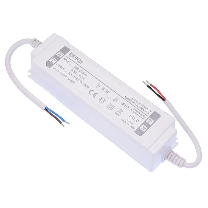 12VDC 8.33A 100W IP67 Waterproof LED Driver Power Supply