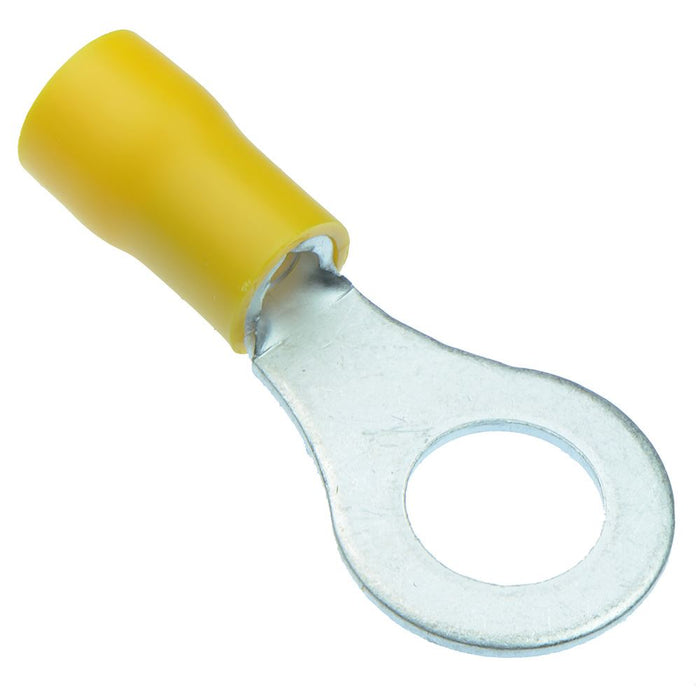 Yellow 8.4mm Insulated Crimp Ring Terminal (Pack of 100)