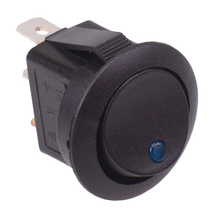 Blue LED Round Rocker Switch 12V SPST