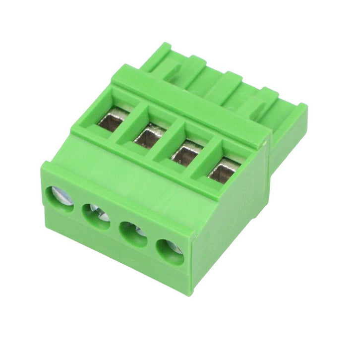 4-Way 5.00mm Vertical Pluggable Terminal Block Green 15A 300V
