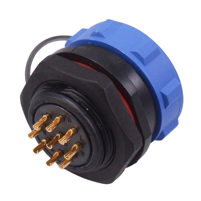 9 Pin Waterproof W21 Female Socket Panel Mount Connector IP68
