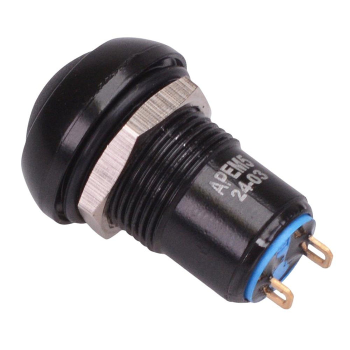 IPR1SAD2 Black Latching 12mm Push Button Switch SPST IP67 APEM