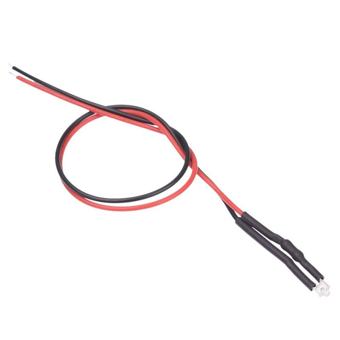 White 1.8mm Prewired LED Clear Lens 20cm Cable 12V