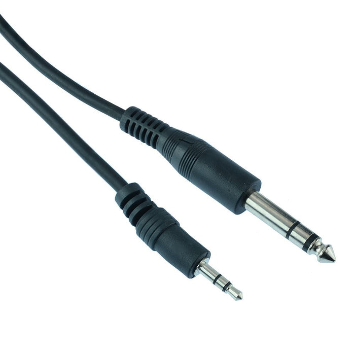 2m 6.35mm Stereo to 3.5mm Stereo Male Plug Cable Lead