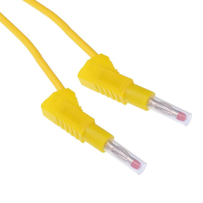 Yellow 4mm Stackable Test Lead Plug 100cm