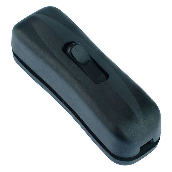 Black Slim Inline Rocker Cord Switch 1A