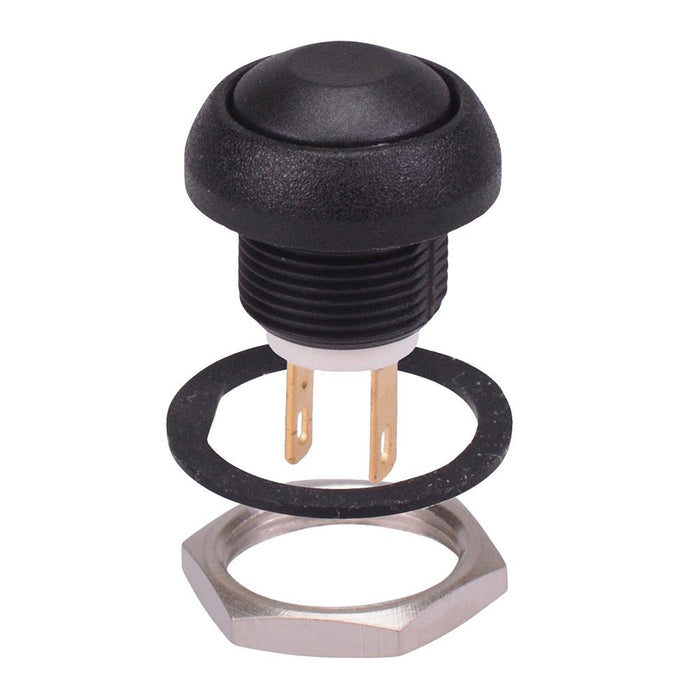ISR3Z1AD200 APEM Black Momentary 12mm Push Button SPST IP67