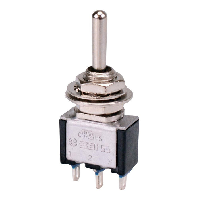 TA104A1 (On)-Off-(On) Momentary Miniature Toggle Switch SPDT 6A