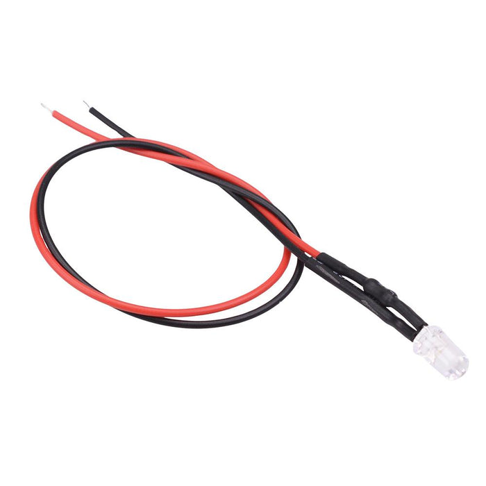 Green Flickering 5mm Prewired LED Clear Lens 20cm Cable 12V