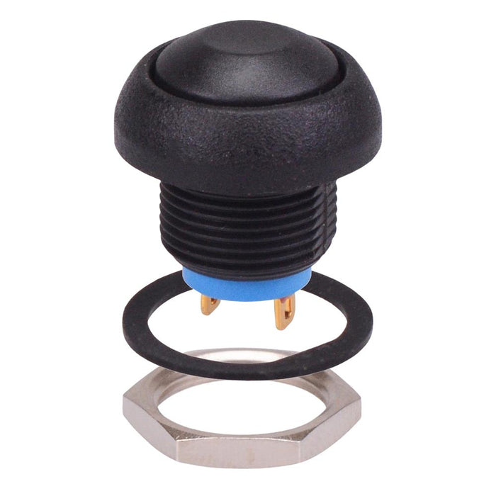 ISR3SAD200 APEM Black Momentary 12mm Push Button Switch SPST IP67