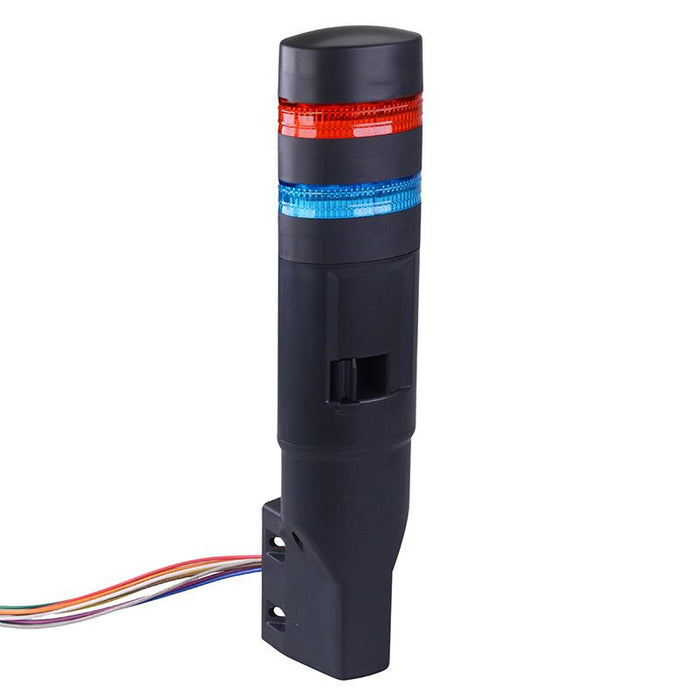 IDEC LD6A-2WZQB-RS Red/Blue Stack Light LED Tower with Sounder & Flasher Wall Mount 24VAC/DC