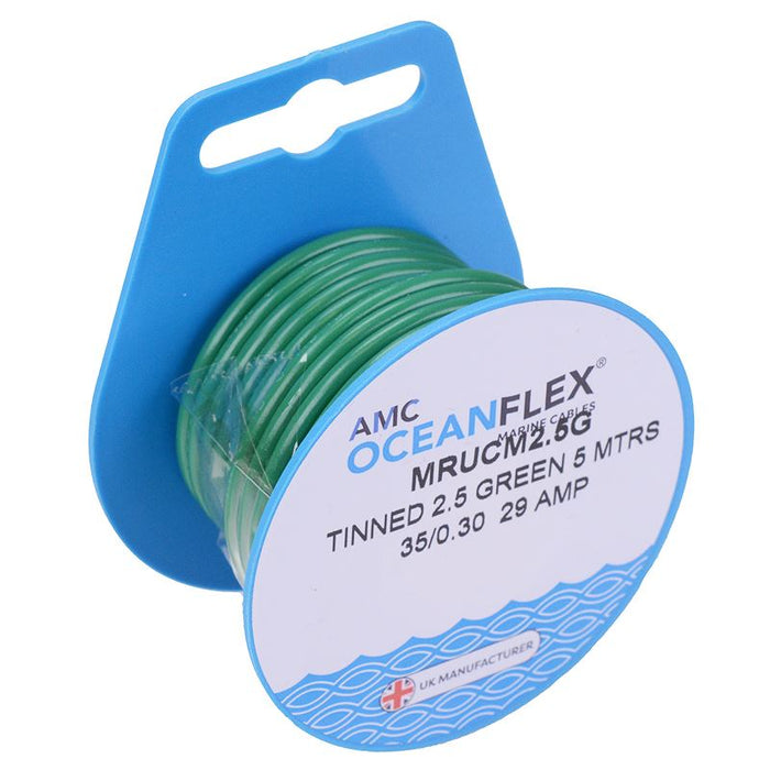 Green 2.5mm² Oceanflex 29A Cable Mini Reel 5M