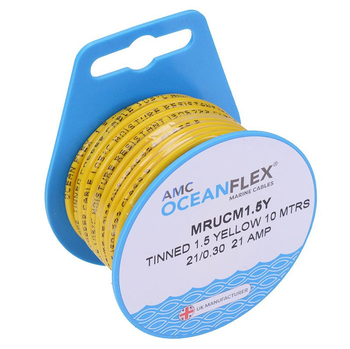 Yellow 1.5mm² Oceanflex 21A Cable Mini Reel 10M