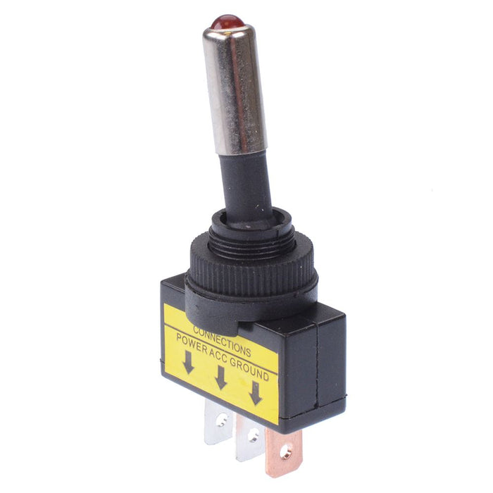 Red LED On-Off Toggle Switch SPST 12V 20A