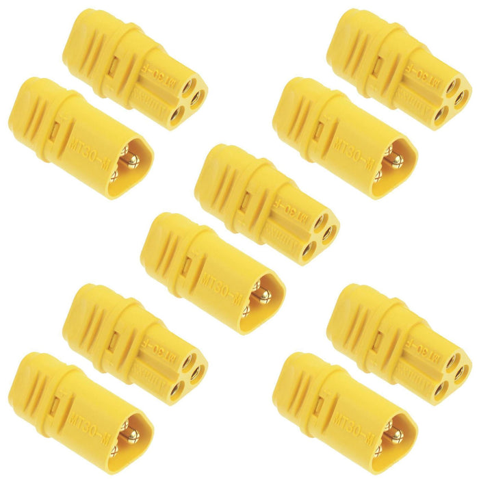 5 Pairs Male + Female MT30 3 Pin Gold Plated Connector 15A Amass