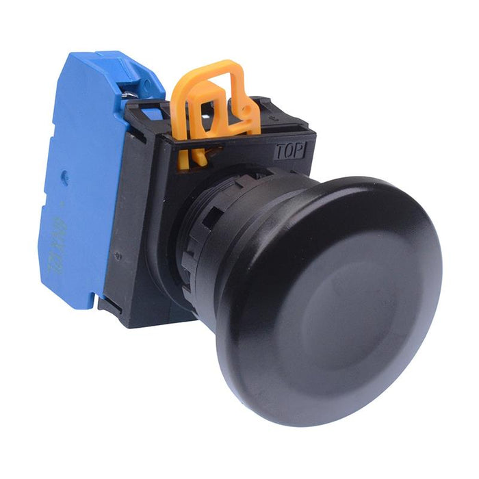 IDEC Black 22mm Mushroom Momentary Push Button Switch NO IP65 YW1B-M4E10B