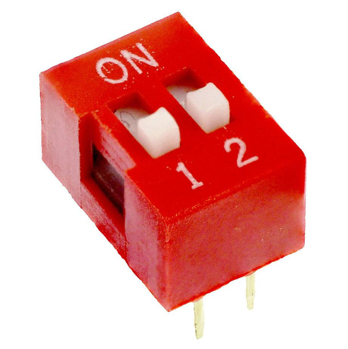 2-Way DIP DIL Red PCB Switch