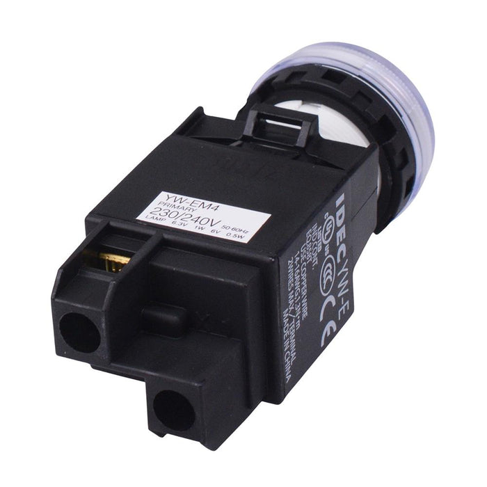 YW1P-1EM42PW White 230V LED Panel Mount Pilot Light Transformer IDEC